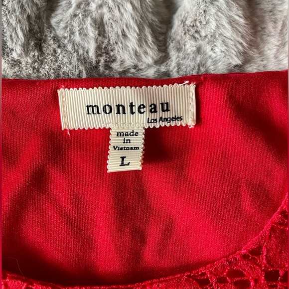 Red Summer Top size Large by Monteau Los Angeles - Picture 3 of 8